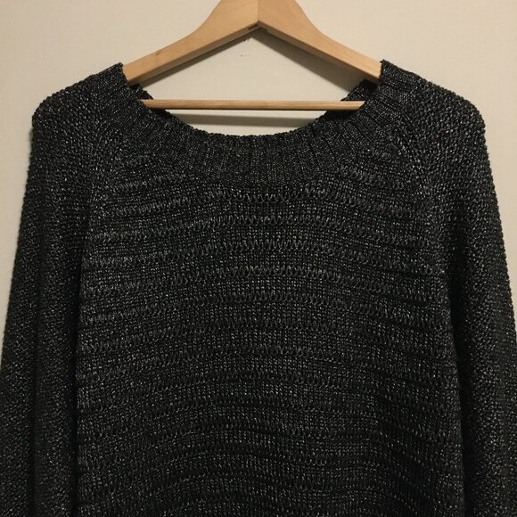 Calvin Klein Jeans Charcoal Metallic Knit Shaker Sweater - Picture 3 of 16